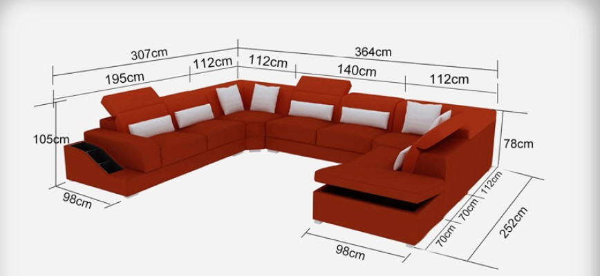 Modern Seat Upholstery Living landscape Living room Couch Upholstery Corner USB U-shape new