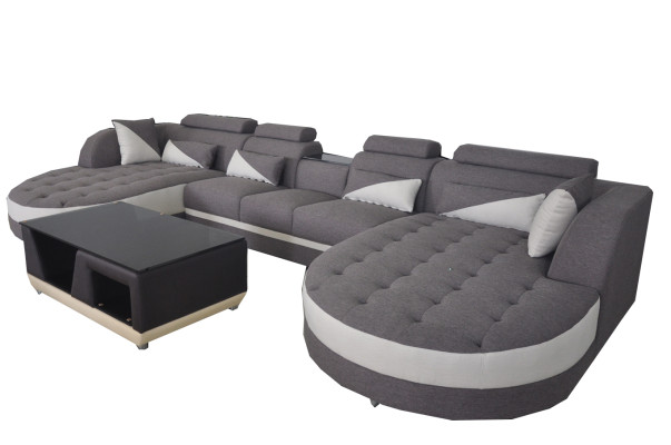 Corner sofa Corner sofa Design Upholstery Corner suite Sofa Living landscape Couch Table USB