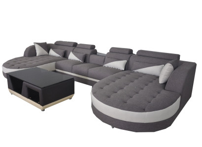 Corner sofa Corner sofa Design Upholstery Corner suite Sofa Living landscape Couch Table USB