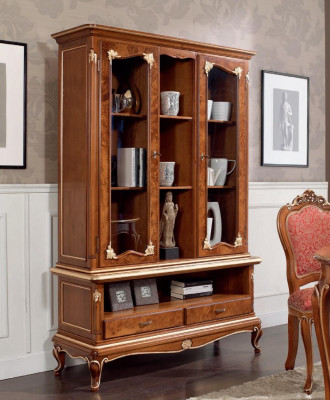 Display case Glass Wardrobe Cabinets Showcases Wood Sideboard Italian Furniture Brown