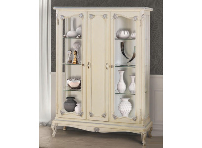 Display case White Glass Cabinet Design Classic Wardrobe Luxury Wood Furniture Showcases new