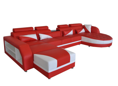 Sofa Corner sofa Design Upholstery Corner sofa Corner suite Living landscape Couch U-shape +USB