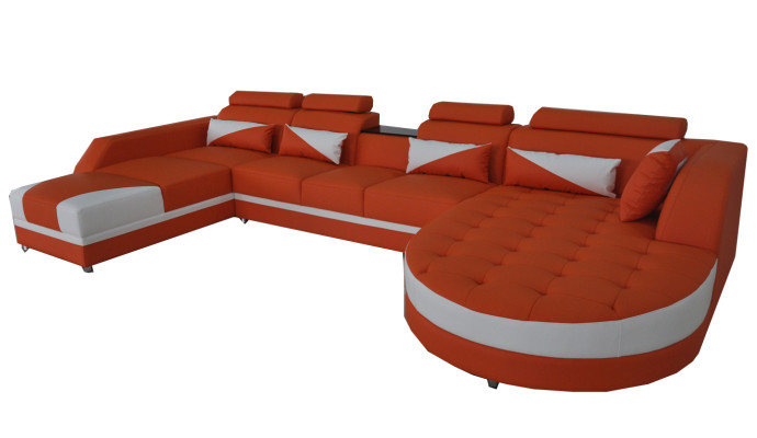 Sofa Corner sofa Design Upholstery Corner sofa Corner suite Living landscape Couch U-shape +USB