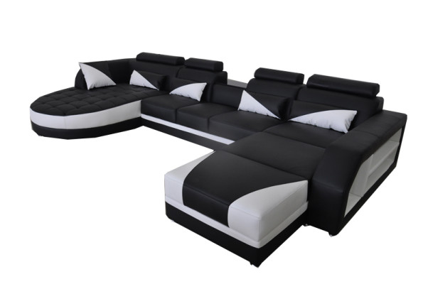 Sofa Corner sofa Design Upholstery Corner sofa Corner suite Living landscape Couch U-shape +USB