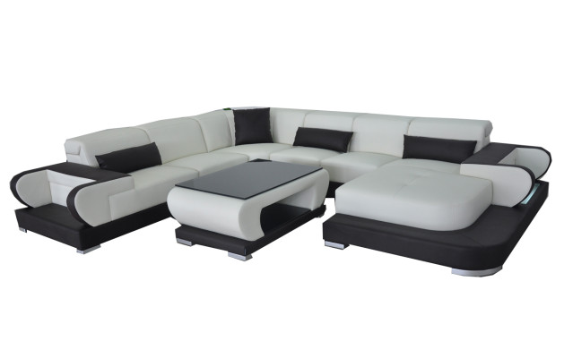 Living Couch Leather Sofa Landscape Upholstery Suite Corner Sofas Seat Sets new