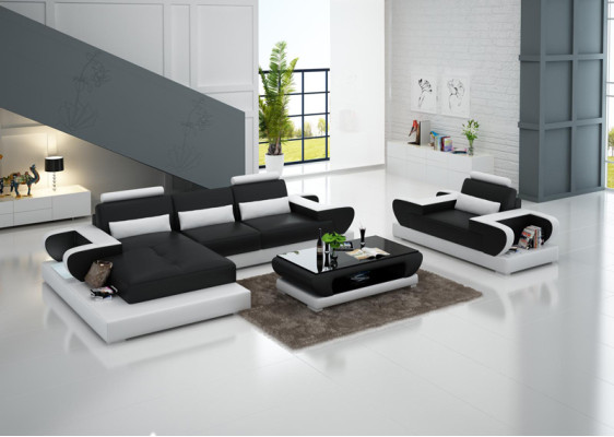 Design XXL Big Sofa Corner sofa Leather sofa Couch Upholstery Corner Living landscape G8003E