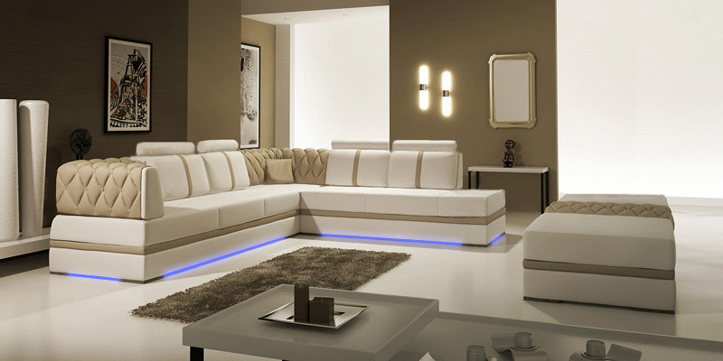 Leather sofa Couch Living landscape Corner sofa Corner Suite Design Modern Sofa new A1128