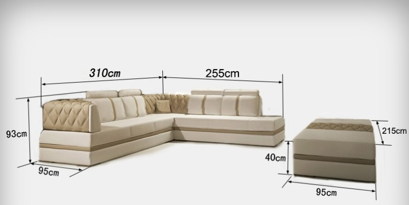 Leather sofa Couch Living landscape Corner sofa Corner Suite Design Modern Sofa new A1128
