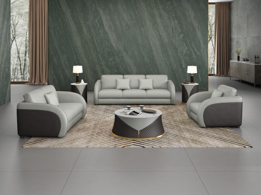 Suite Leather Designer Sofa Couch Upholstery 6pcs. Set Sets Coffee table