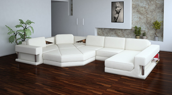 Leather sofa Couch Living landscape Corner sofa Corner Suite Design Modern Sofa A1131