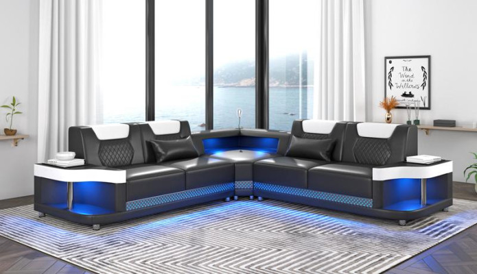 Design Esk Corner sofa L-shape Modern Sofas Leather sofa Couch Living landscape Sofa new