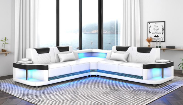 Design Esk Corner sofa L-shape Modern Sofas Leather sofa Couch Living landscape Sofa new