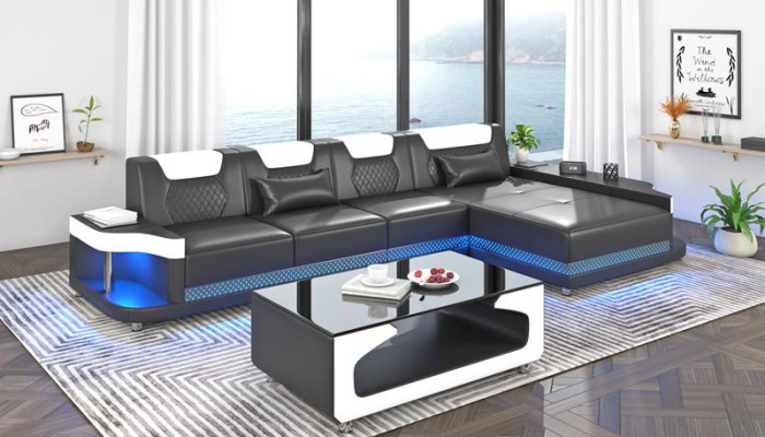 Corner sofa L-shape Upholstery Leather Living landscape Couches Sofas Corner Luxury Furniture new