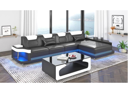 Corner sofa L-shape Upholstery Leather Living landscape Couches Sofas Corner Luxury Furniture new
