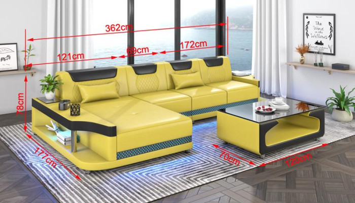 Corner sofa L-shape Upholstery Leather Living landscape Couches Sofas Corner Luxury Furniture new