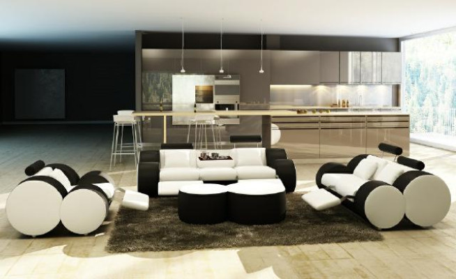 Leather Sofa 3+2+1 Seater with USB Relax Couch Sofa set MADRID