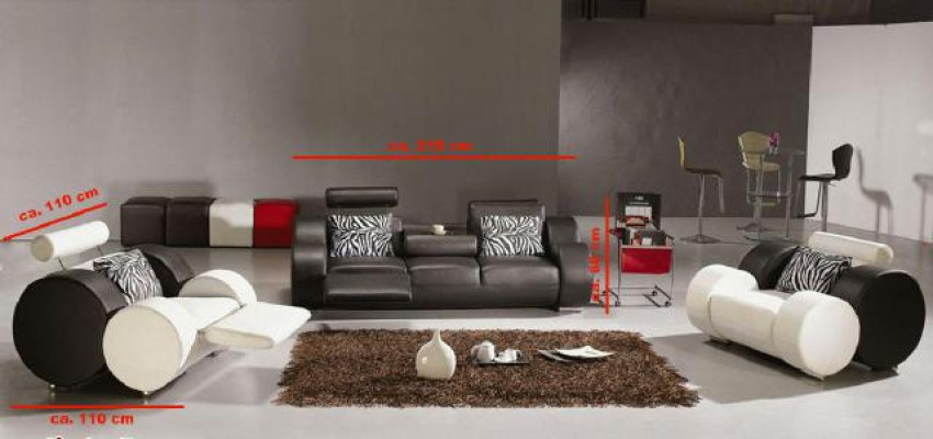 LEATHER SOFA with USB COUCH Suite 3+2+1 Seater UPHOLSTERY SET DESIGNER SOFA new
