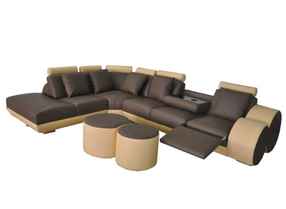 XXL Couch Big Corner Sofa Leather Corner Suite Corner Landscape Upholstery Living L-shape