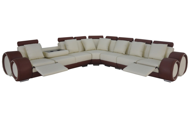 Design XXL Leather Upholstery Seat Room Corner Living Sofa Couch Designer