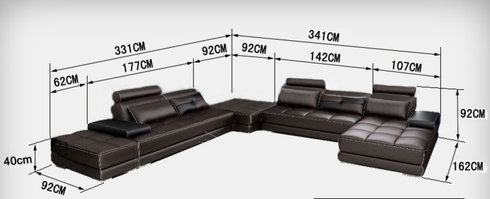 Leather sofa Couch Living landscape Corner sofa Corner Suite Design Modern Sofa + USB new