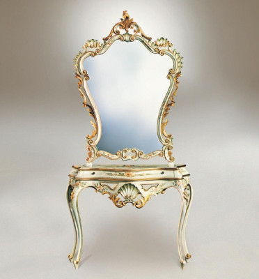 Console table Mirror Sideboard Set Wood Italian Furniture Styles Elisa 2-piece new