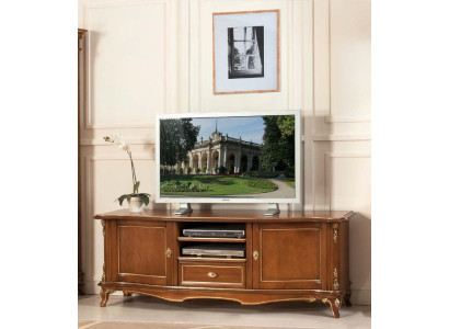 TV Sideboard TV-cabinet Living room Design Shelf Brown Wood Shelves Lowboard Italy new