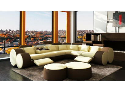 Designer leather sofa+USB Corner sofa Sofa Leather couch Sofa Living landscape Made In EU