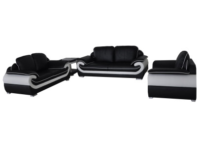 Sofa Couch Seat Complete Group Set Leather Suite 3+2+1 Set + USB new Upholstery