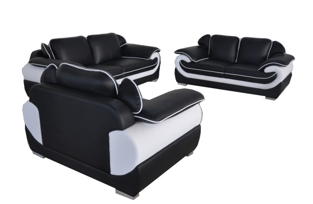 Sofa Couch Seat Complete Group Set Leather Suite 3+2+1 Set + USB new Upholstery