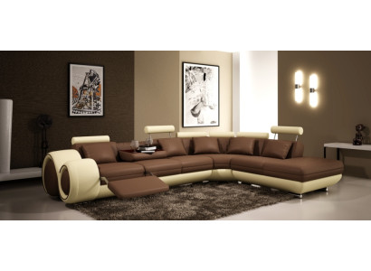 Leather sofa Couch Living landscape Corner sofa Corner Suite Design Modern Sofa A1163C