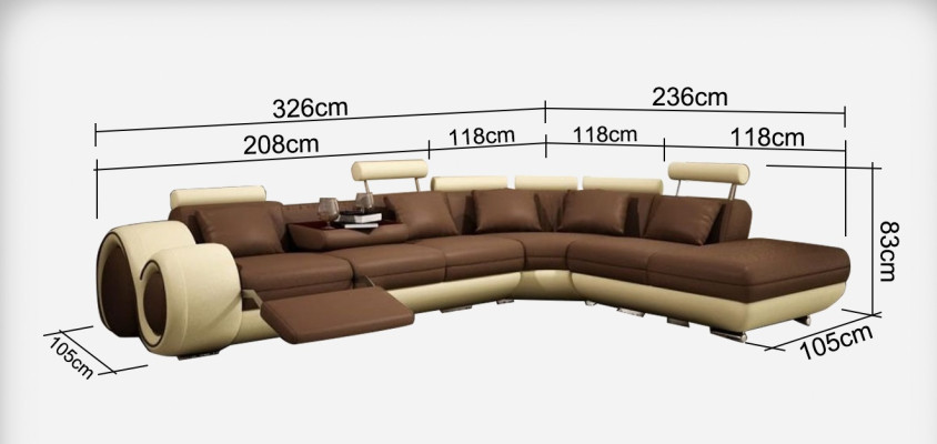 Leather sofa Couch Living landscape Corner sofa Corner Suite Design Modern Sofa A1163C