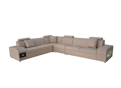 Corner sofa Suite Design Modern Sofa + USB Leather Sofa Sofa Living landscape Couch