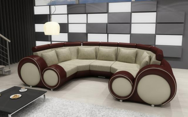 Corner sofa + USB Living landscape U-shape Textile Big XXL Corner sofa Fabric Textile Sofa new