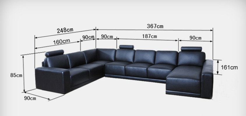Leather sofa Couch Living landscape Corner sofa Suite Design Modern Sofa U-shape