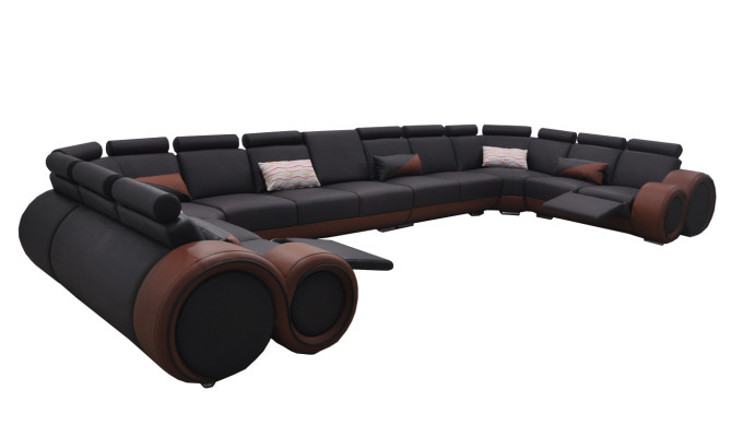 XXL Couch Big Corner Sofa Leather Corner Suite Landscape Corner Upholstery Living