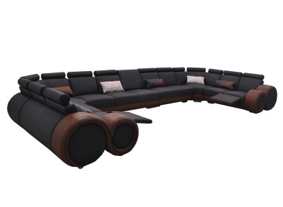 XXL Couch Big Corner Sofa Leather Corner Suite Landscape Corner Upholstery Living