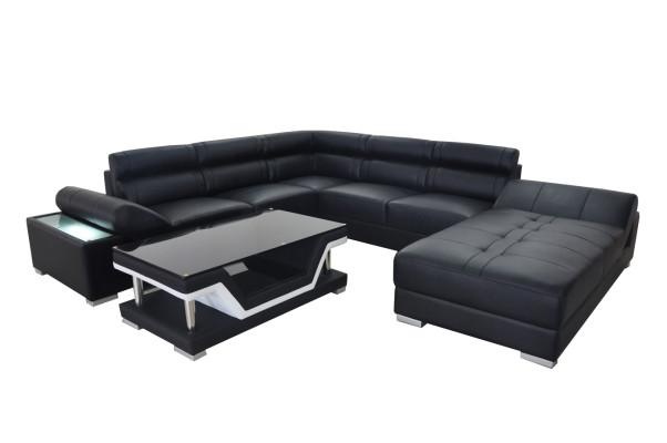 Leather sofa Couch Living landscape Corner Suite Design Modern Sofa U-shape