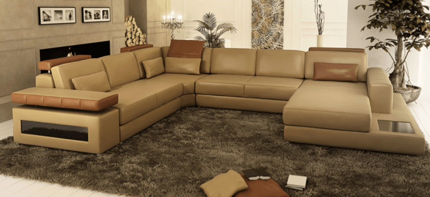 Sofa U-shape Furniture Luxury Suite Sofas Couch Luxury Designer Leather Living landscape