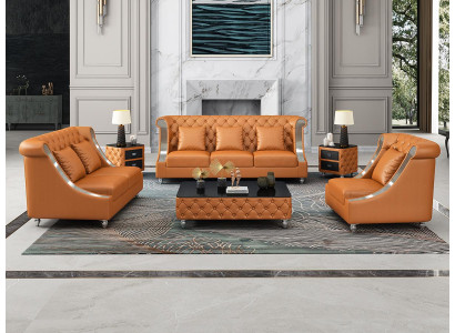 Chesterfield Sofa set Upholstery Couch Leather sofa 321 Seater Living landscape new