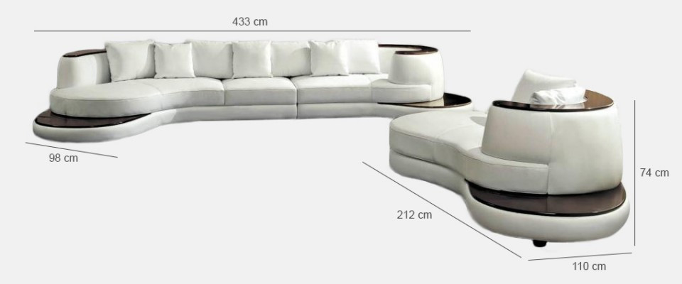 Designer sofa Corner sofa Living landscape Round sofa Leather sofa Couch Sofa U-shape Royal