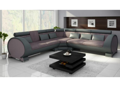 Corner sofa VIGO "LT01" Corner sofa + USB, Sofa Corner suite Leather sofa Leather Textile Fabric
