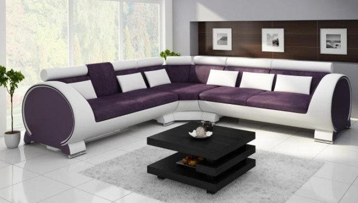 Corner sofa VIGO Sofa + USB Corner suite Leather sofa Leather Textile Fabric LT01 Corner sofa