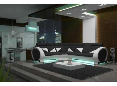 Corner sofa LEATHER SOFA LEATHER SET Corner sofa DESIGN SOFA with USB Leather COUCH