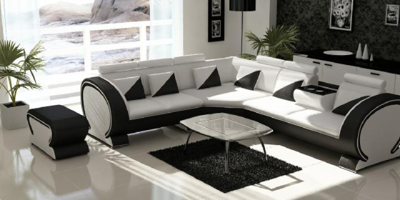 Designer Corner sofa Living landscape Sofa + USB Upholstery Suite Lounge Sofas Couches