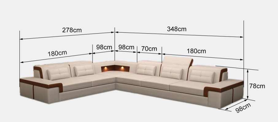 Leather sofa Couch Living landscape Corner sofa Corner Suite Design Modern Sofa B2021