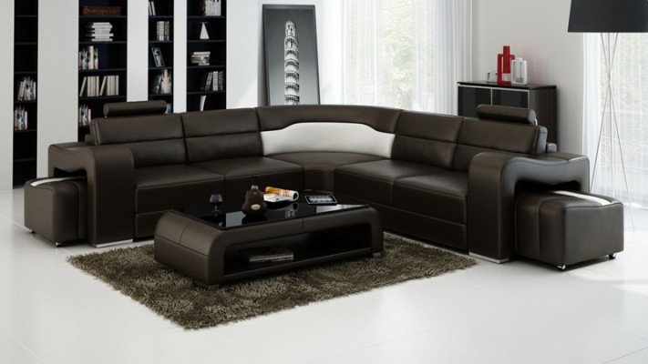 Leather sofa Couch Living landscape Corner sofa Corner Suite Design Modern Sofa F3008B
