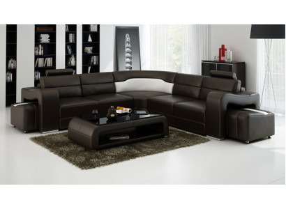 Leather sofa Couch Living landscape Corner sofa Corner Suite Design Modern Sofa F3008B