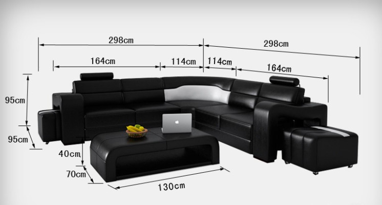 Leather sofa Couch Living landscape Corner sofa Corner Suite Design Modern Sofa F3008B