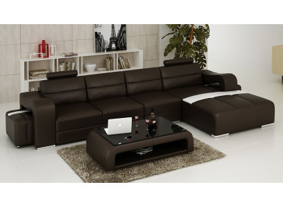 Leather sofa Couch Living landscape Corner sofa Corner Suite Design Modern Sofa F3008C