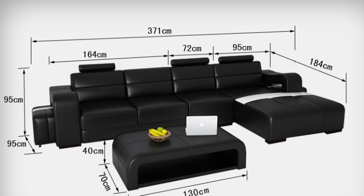Leather sofa Couch Living landscape Corner sofa Corner Suite Design Modern Sofa F3008C